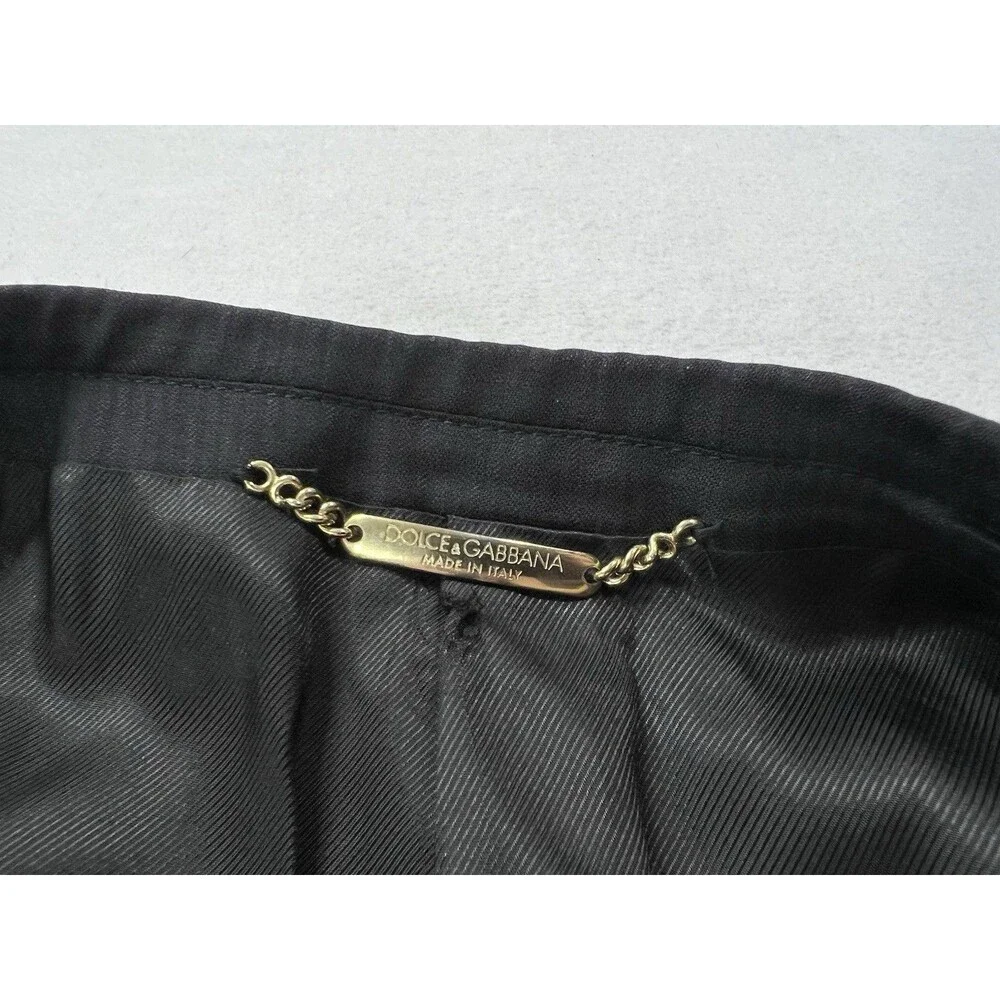 Dolce & Gabbana Two Button Blazer Sport Coat Textured Black Mens US 44 IT 54